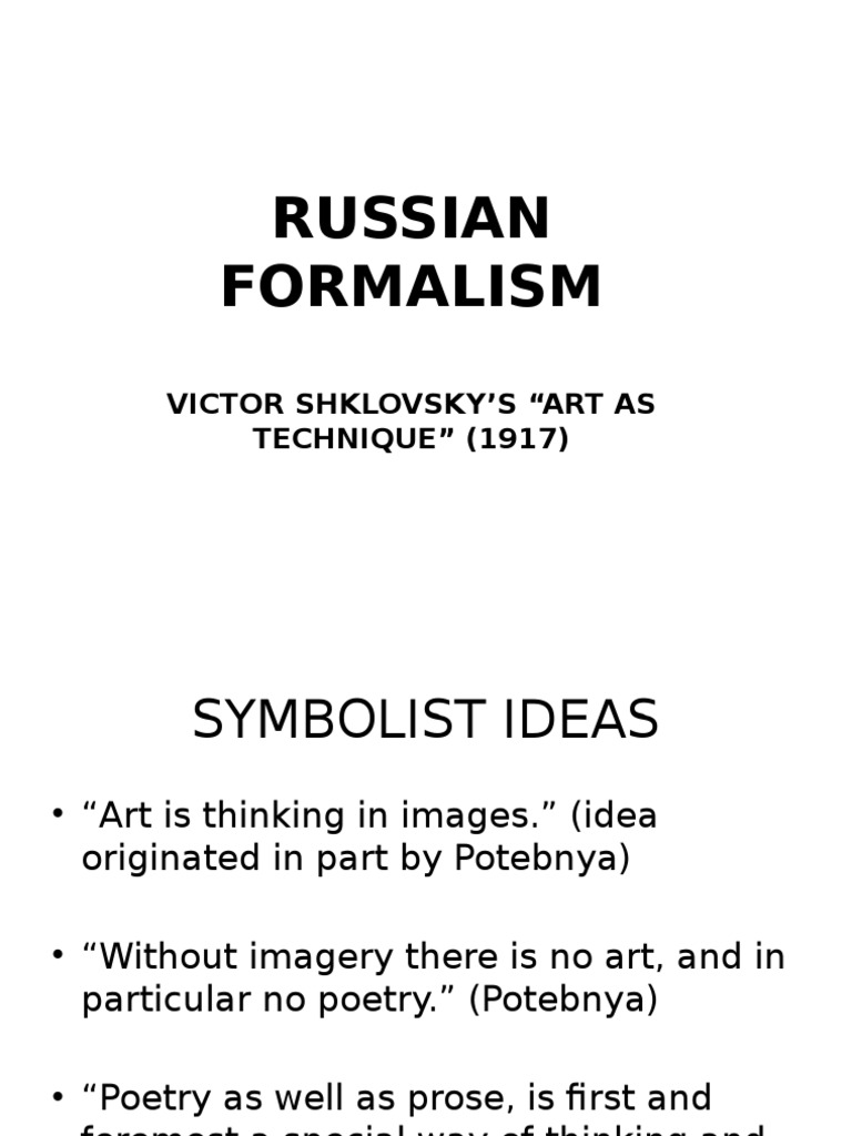 Russian Formalism | PDF