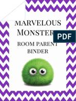 Marvelous Monsters Room Parent Binder