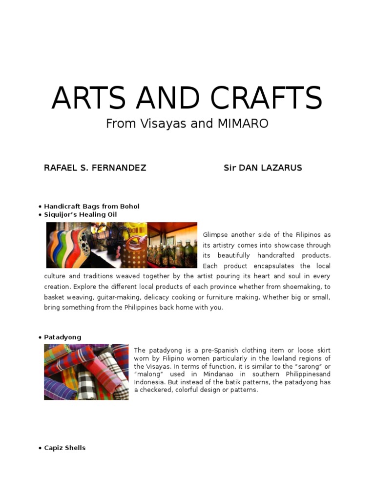 Arts and Crafts from Visayas and MIMAROPA Regions PDF Basket