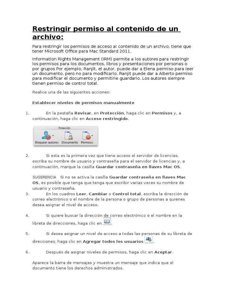 Restringir El Acceso | PDF