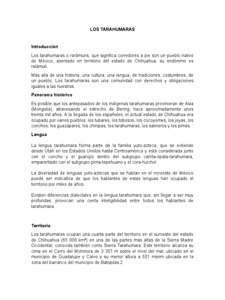 Los Tarahumaras Chihuahua Estado Personas