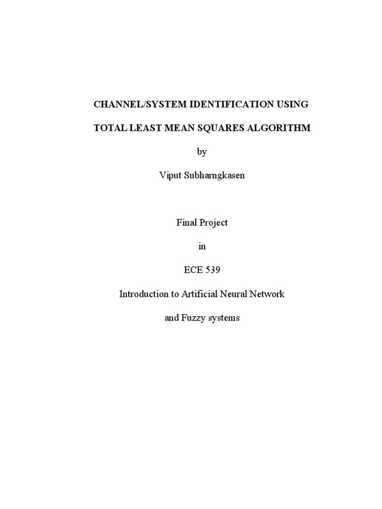 System Identification Using Least Mean Square Algorithm – MVAKNO