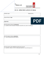 Appendix D - Specification Form