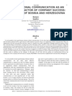 Organizational Communication As An Important Factor of Company Success: Case Study of Bosnia and Herzegovina