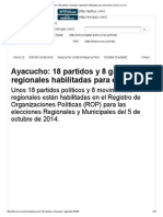 Ayacucho - 18 Partidos y 8 Grupos Regionales Habilitadas para Elecciones - Diario Correo