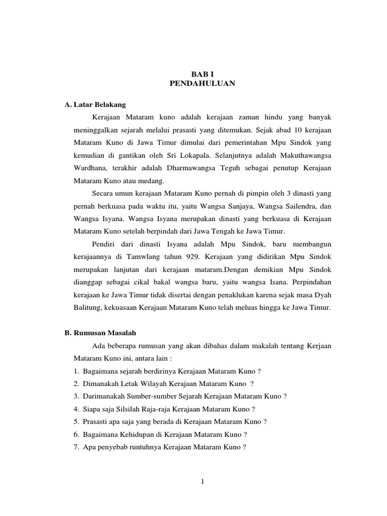 Makalah Kerajaan Mataram Kuno