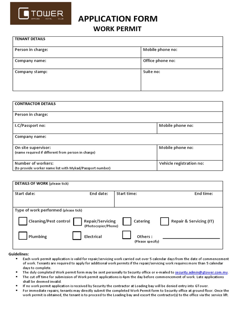 Work Permit Form | PDF | Privacy | Government And Personhood