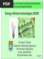 Energy Efficient Technologies (HOW) : Dr. Sam C. M. Hui