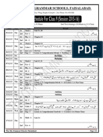 The City Grammar Schools, Faisalabad.: 1st Test Timings:8:15am To 9:30am 2nd Test Timings:10:00am To 11:15am