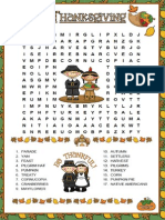 Thanksgiving wordsearch puzzle