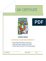 Earth Day Certificate