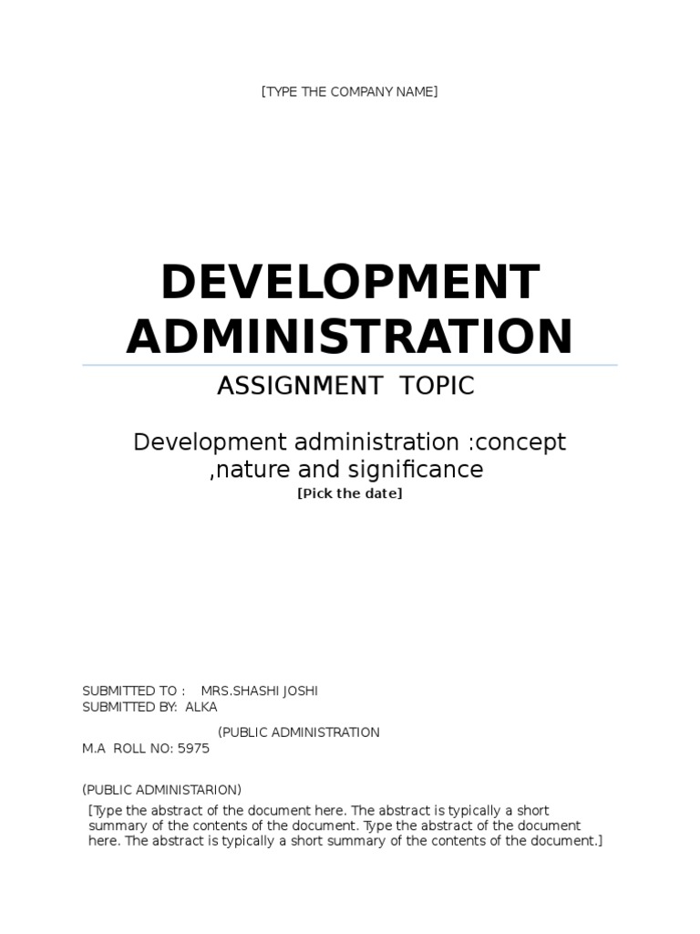 Development Administration Basics | PDF