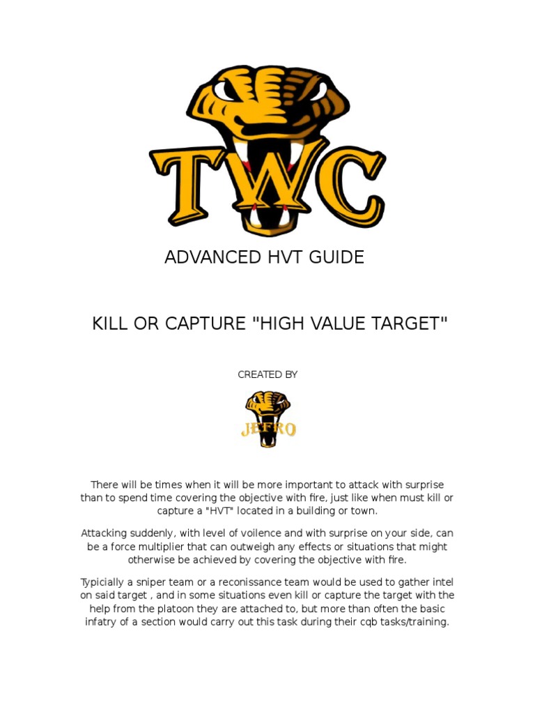 High Value Target S.O.P | PDF