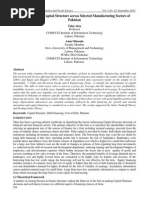 Determinants of Capital Structure Across Selected Manufacturing Sectors of Pakistan