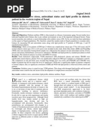 A Study of Oxidative Stress, Antioxidant Status and Lipid Profile in Diabetic Patient in The Western Region of Nepal