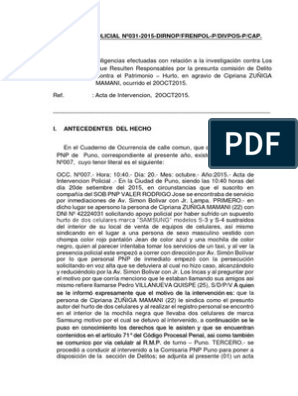 Informe Policial Nº031 | PDF | Policía | Crimen y violencia