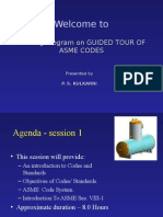 Welcome To: Training Program On GUIDED TOUR OF Asme Codes