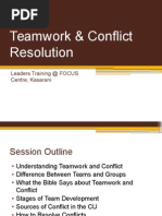 Teamwork & Conflict Resolution in The Christian Union