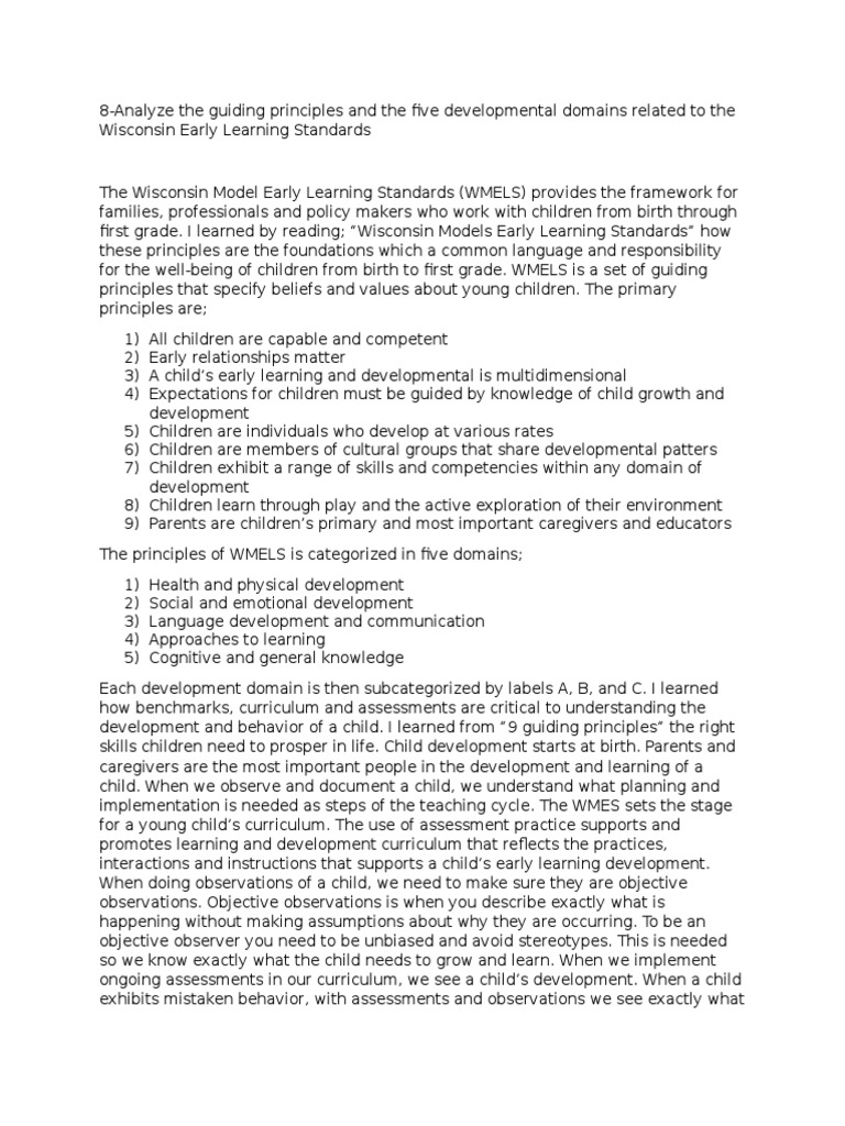8-Analyze The Guiding Principles and The Five Developmental Domains ...