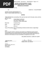 FLORIDA, Et Al. V U.S. DHHS, Et Al. - 4 - NOTICE OF HEARING. Rule 16 Scheduling Conference - Gov - Uscourts.flnd.57507.4.0