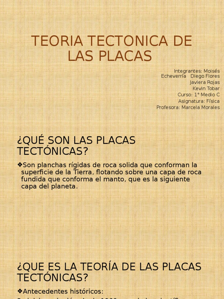 Teoria de La Tectonica de Placas | PDF | Placas tectónicas | Temblores