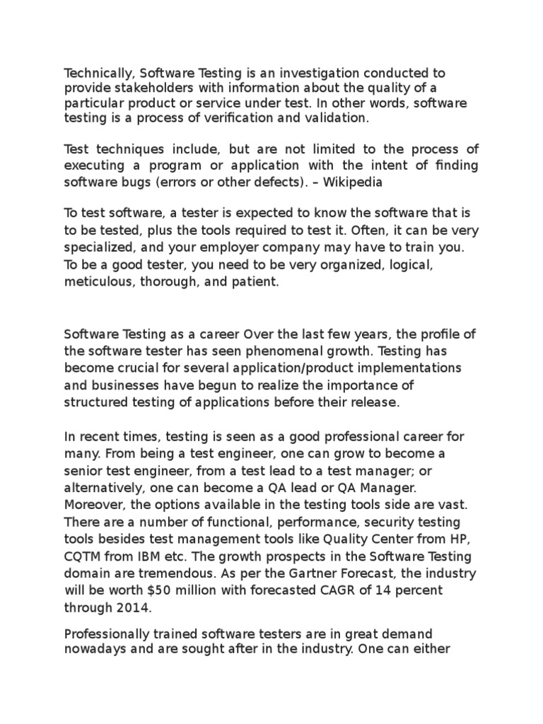 Software Testing Trends and Scope 2015 | PDF | Software Testing ...