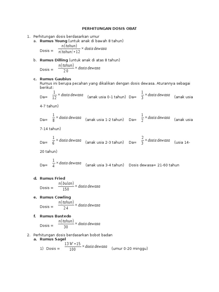 Perhitungan Dosis Obat