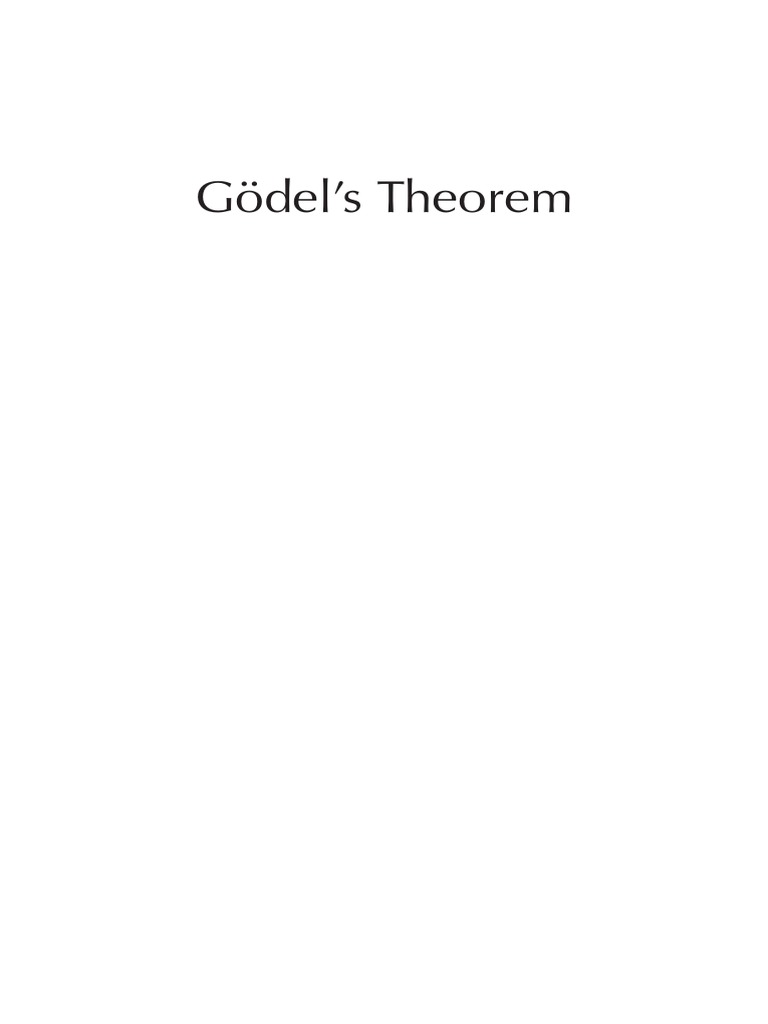 (Torkel Franzén) Godel's Theorem An Incomplete G | PDF | Axiom | Prime ...
