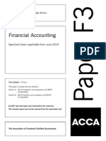 Financial Accounting Specimen Questions