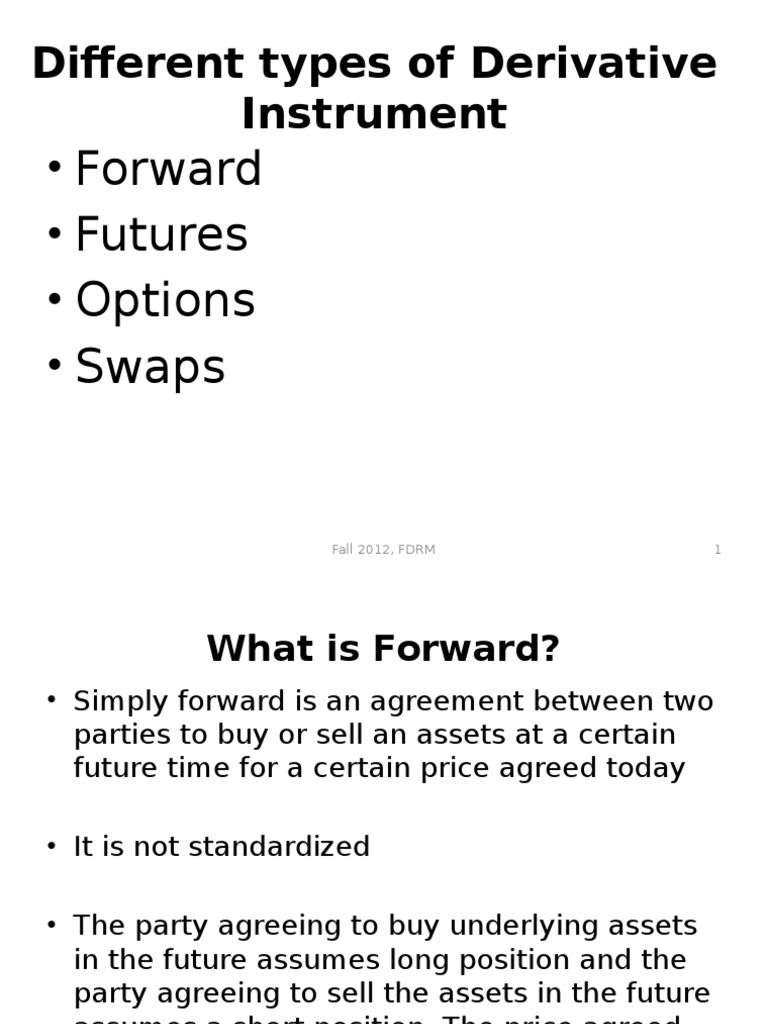 Different Types of Derivative Instrument PDF
