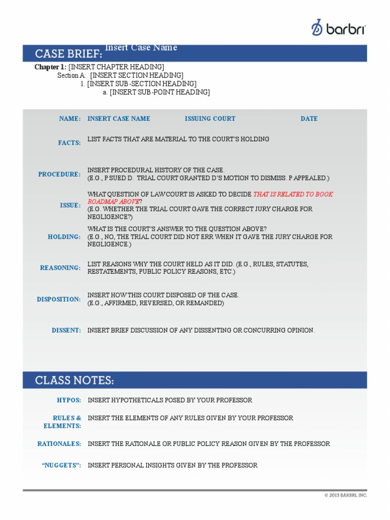 Insert Case Name: Section A: (Insert Section Heading) 1. (Insert Sub ...