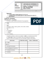 Devoir de Synthèse N°1 - Informatique - Bac Math (2010-2011) MR LABIDI PDF