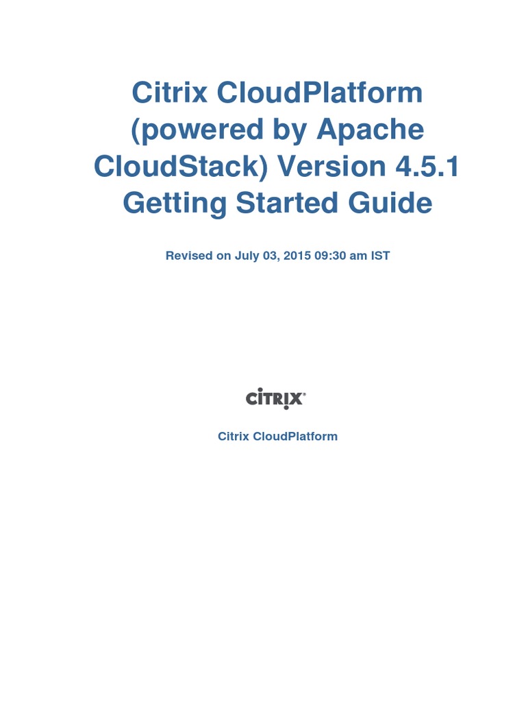 CloudPlatform Powered by Apache CloudStack Version 4.5.1 Getting ...