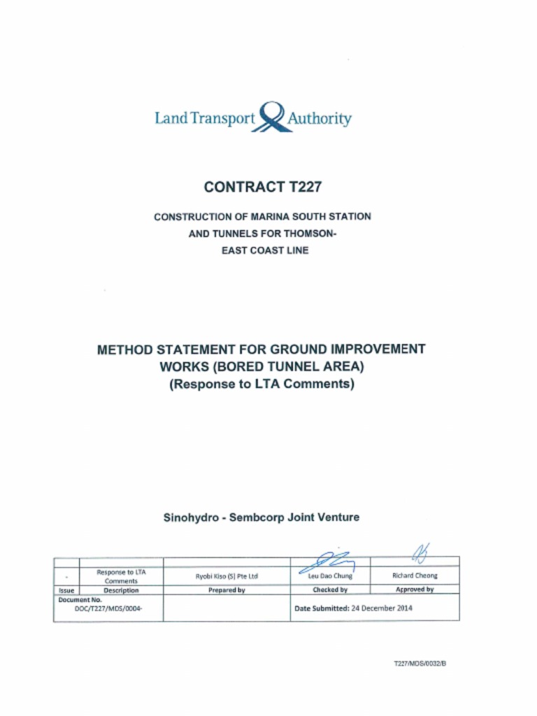 Method Statement For Deep Soil Mixing | PDF