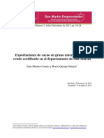 Sme v4n2 Jmontes Exportaciones de Cacao en Grano Entero o Partido Crudo Certificado en El Departamento de San Martín Perú