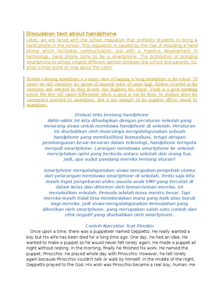 Discussion Text About Handphone | PDF
