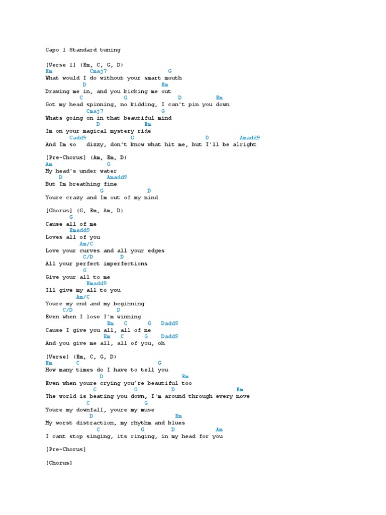 Capo 1 Standard Tuning PDF