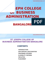 St. Joseph College of Business Administration Bangalore|SJCBA