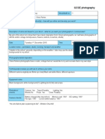 Gcse Photoshoot Planner