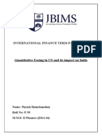 Quantitat Ive Eas Ing in US An D Its Impact o N Ind Ia: International Finance Term Paper - 2015