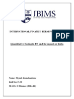 Quantitative Easing in US and Its Impact On India: International Finance Term Paper - 2015