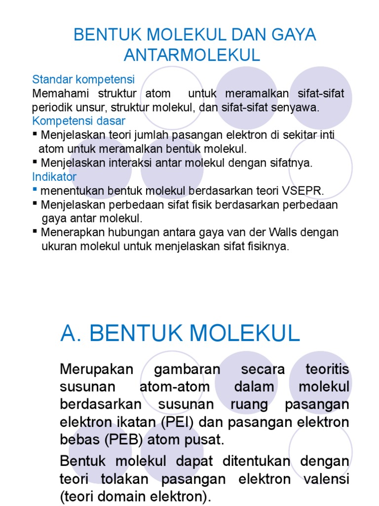 Bentuk Molekul Dan Gaya Antarmolekul