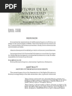 Historia de La Universidad Boliviana PDF