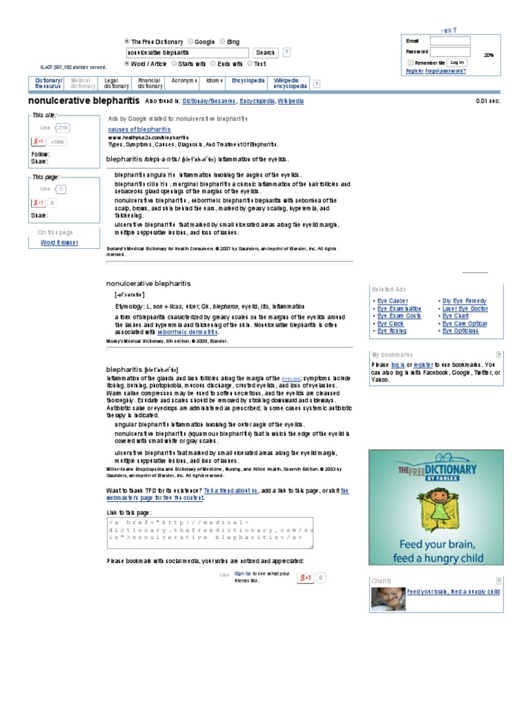 Nonulcerative Blepharitis Definition of Nonulcerative Blepharitis in The Medical Dictionary