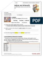 How To Analyse An Artwork - UpperPrimaryWorksheet