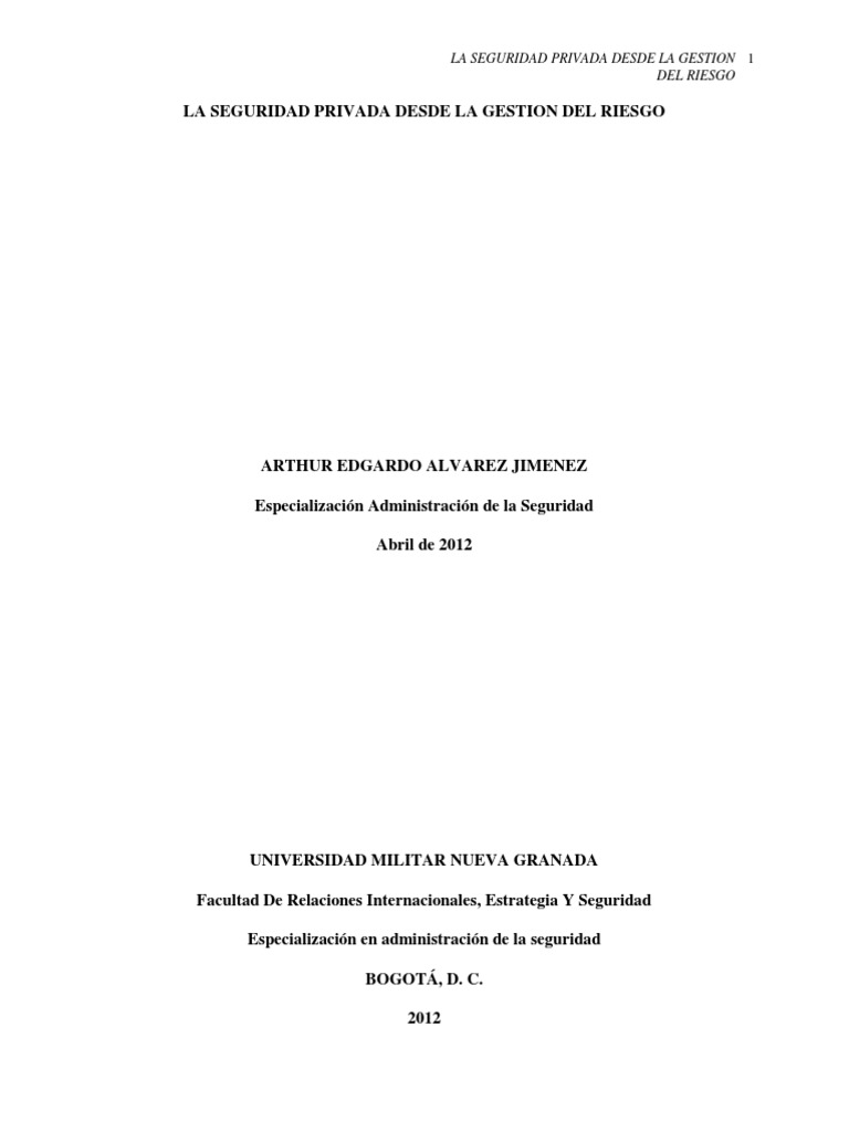 Gestión del Riesgo en Seguridad Privada | PDF | La seguridad ...