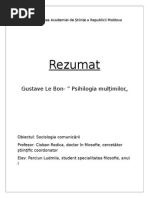 Rezumat Gustave Le Bon - Psihologia Multimii