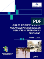 Guia de Implementacion de Vigilancia Epidemiologica en Desastres y Emergencias Sanitarias. Nivel Local