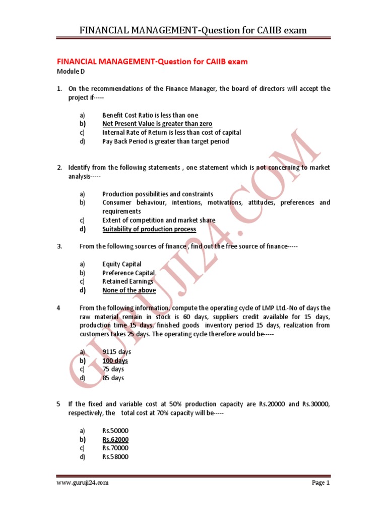 CAIIB Sample Paper - Free Mock Test for JAIIB  CAIIB
