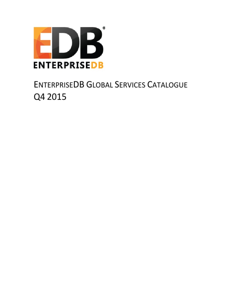 EDB Global Services Catalogue | PDF | Data Management | Databases